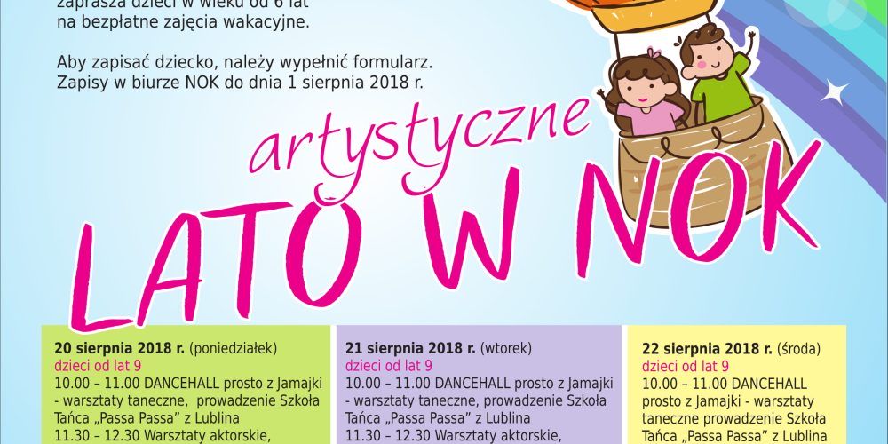 Artystyczne LATO W NOK        20-24.08.2018