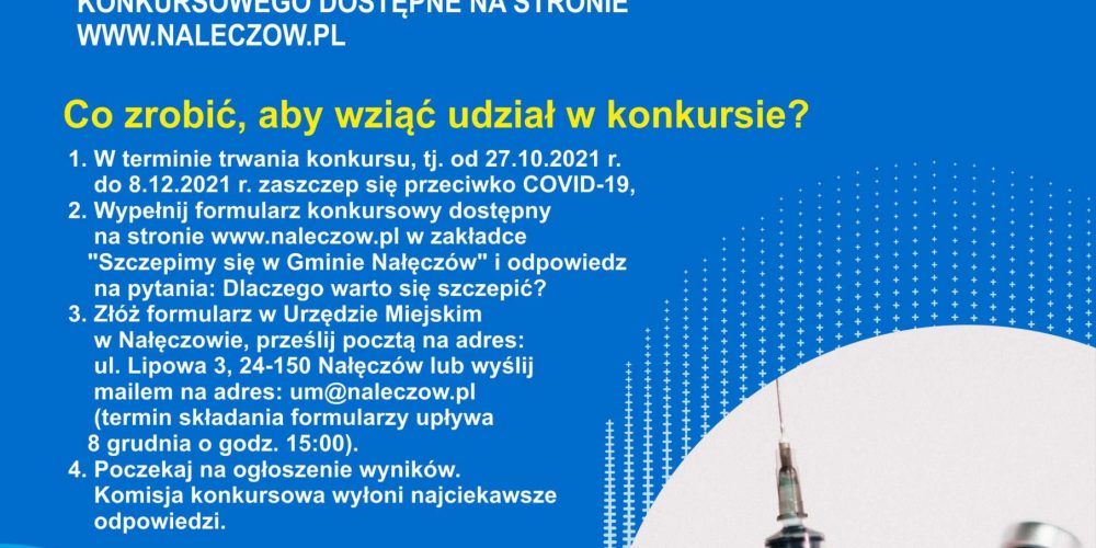 Konkurs szczepionkowy dla mieszkańców gminy Nałęczów