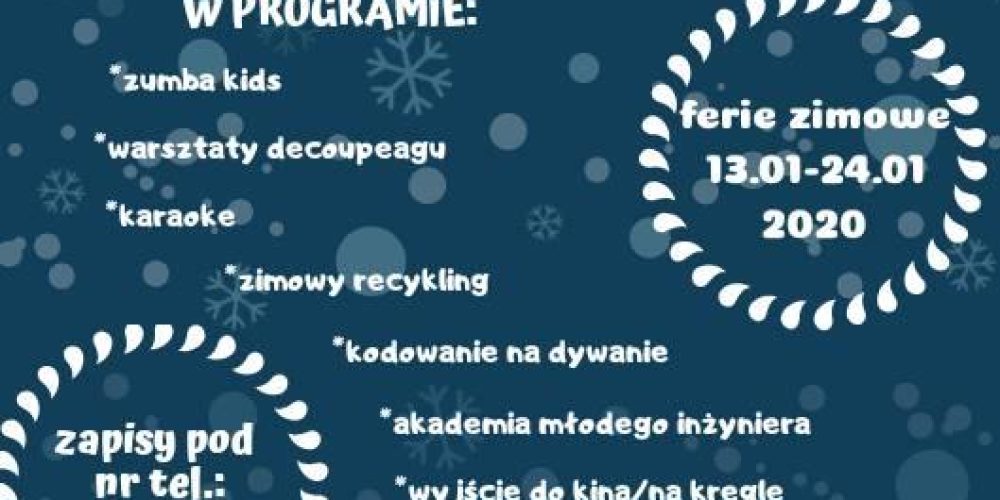 Ferie zimowe w Nałęczowie – zajęcia dla dzieci w wieku 6-16 lat
