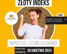 Maturzysto trwa IV. edycja Konkursu o Złote Indeksy Akademii Ekonomiczno-Humanistycznej w Warszawie