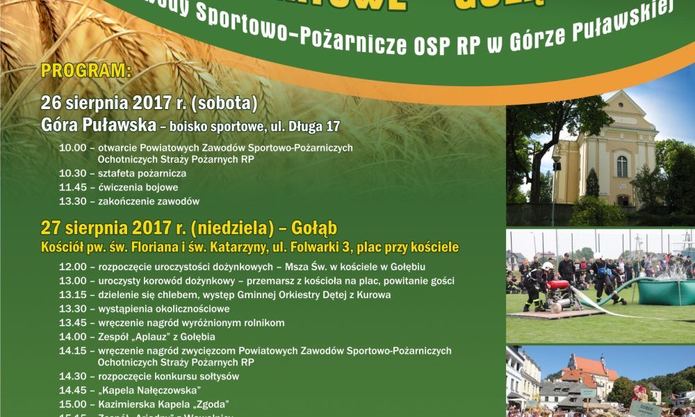 Zapraszamy na Dożynki Powiatowe- Gołąb 2017
