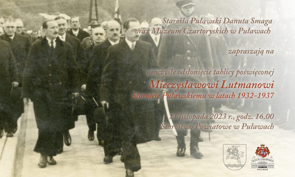 Odsłonięcie tablicy poświęconej Mieczysławowi Lutmanowi – Staroście Puławskiemu w latach 1932-1937